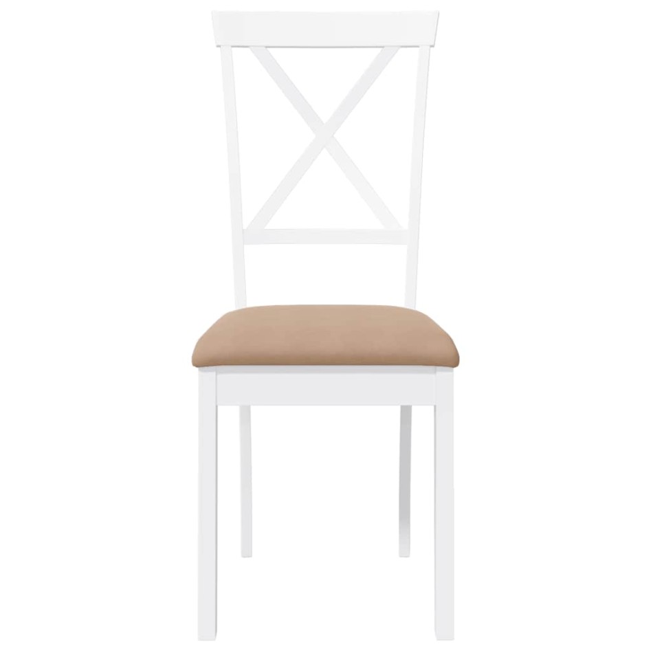 Sillas de comedor con cojines 2uds madera maciza blanco