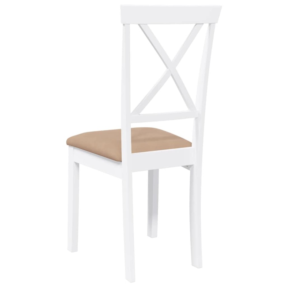 Sillas de comedor con cojines 2uds madera maciza blanco