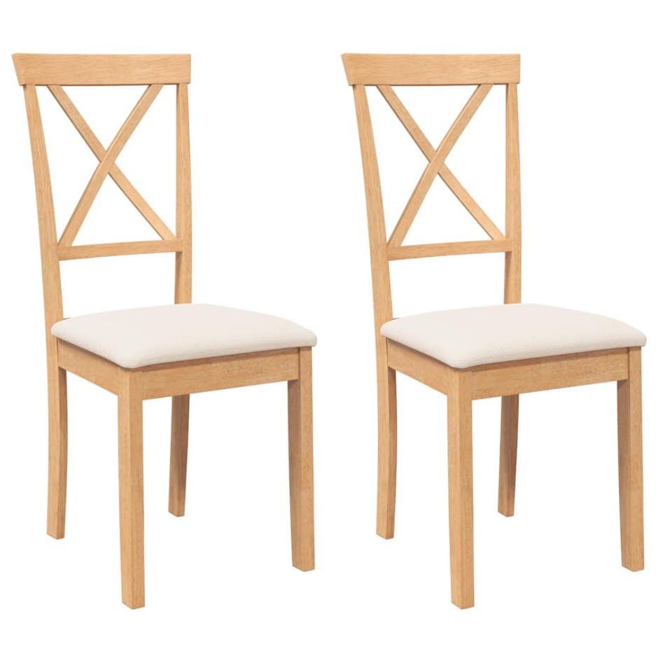 Sillas de comedor con cojines 2 uds madera maciza
