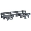 Set de muebles de palets para jardín 6 piezas madera gris