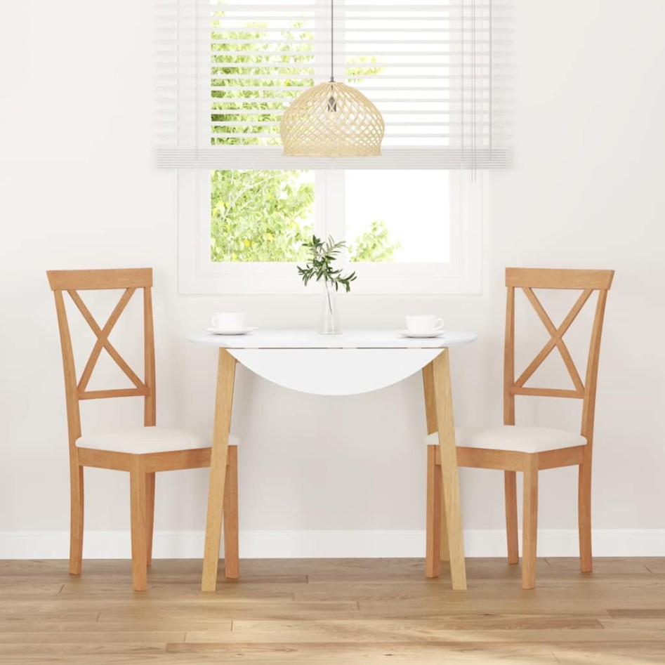 Sillas de comedor con cojines 2 uds madera maciza