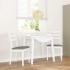Sillas de comedor con cojines 2uds madera maciza blanco