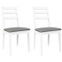 Sillas de comedor con cojines 2uds madera maciza blanco