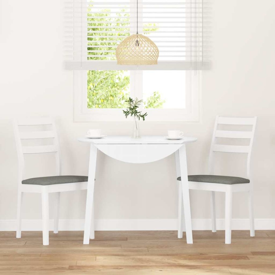 Sillas de comedor con cojines 2uds madera maciza blanco