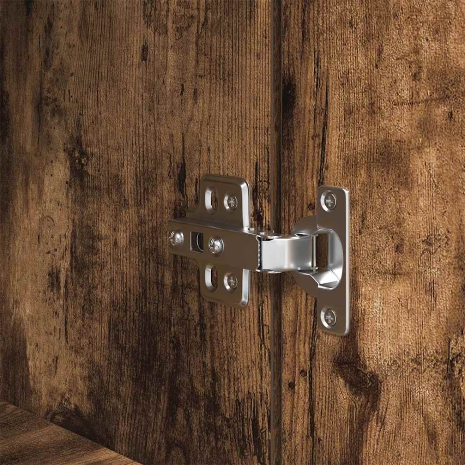 Aparador alto roble ahumado 50x35x180 cm madera de