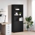 Aparador alto roble negro 70x35x180 cm madera de