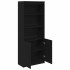 Aparador alto roble negro 70x35x180 cm madera de