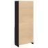 Aparador alto roble negro 70x35x180 cm madera de
