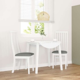 Sillas de comedor con cojines 2uds madera maciza blanco