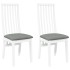Sillas de comedor con cojines 2uds madera maciza blanco