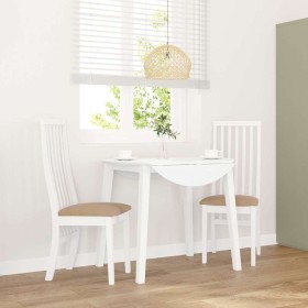 Sillas de comedor con cojines 2uds madera maciza blanco
