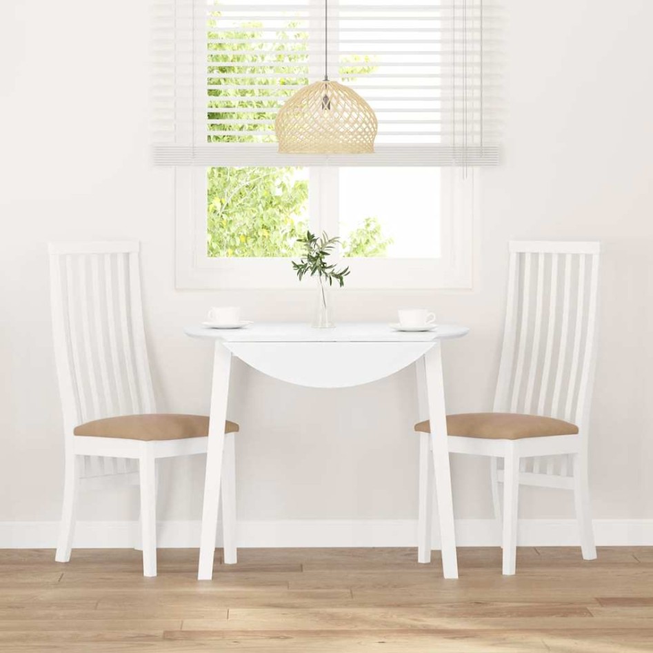 Sillas de comedor con cojines 2uds madera maciza blanco