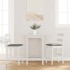 Taburetes de bar con cojines 2 uds madera maciza blanca