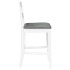 Taburetes de bar con cojines 2 uds madera maciza blanca