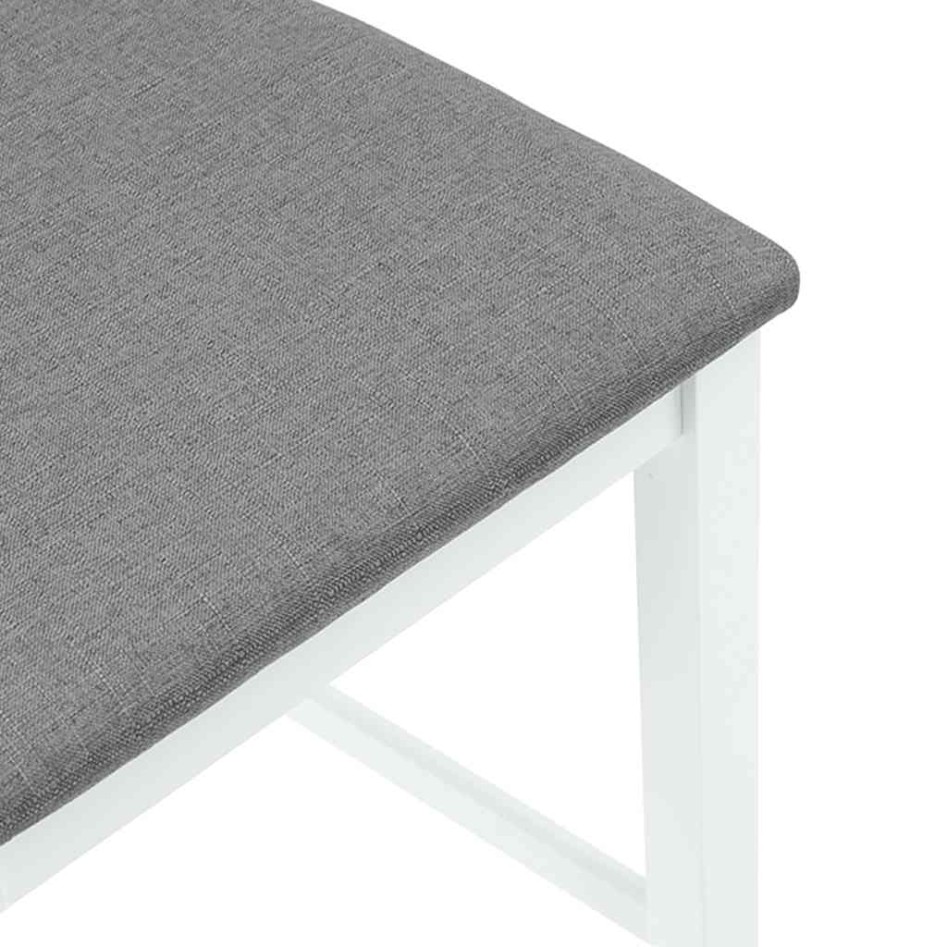 Taburetes de bar con cojines 2 uds madera maciza blanca