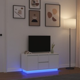 Mueble de TV con luces LED blanco 100x41x50