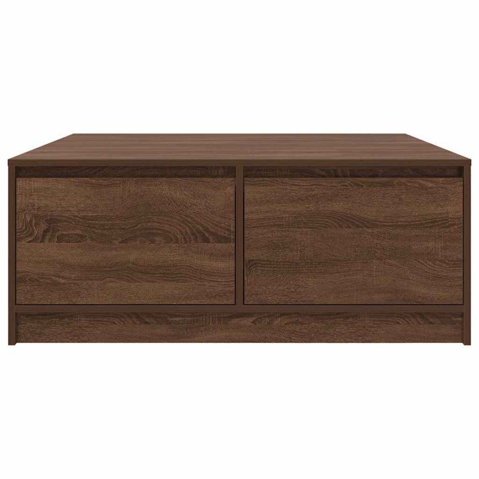 Mesa de centro con cajones roble marrón 100x100x40