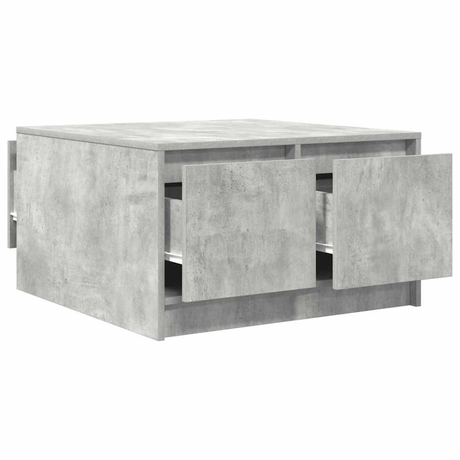 Mesa de centro con cajones gris hormigón 70,5x70x40