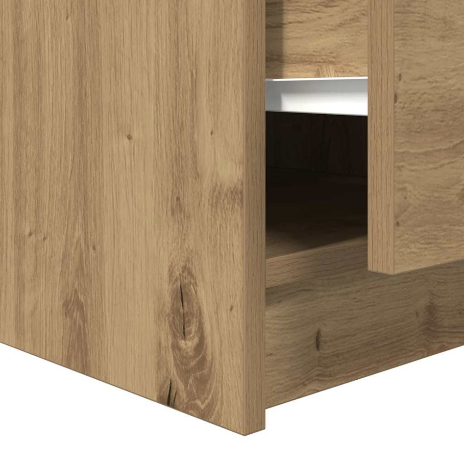 Mesa de centro con cajones roble artesanal 100x100x40