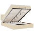Cama otomana con colchón LED crema 140x190 cm