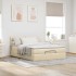 Cama otomana con colchón LED crema 140x190 cm