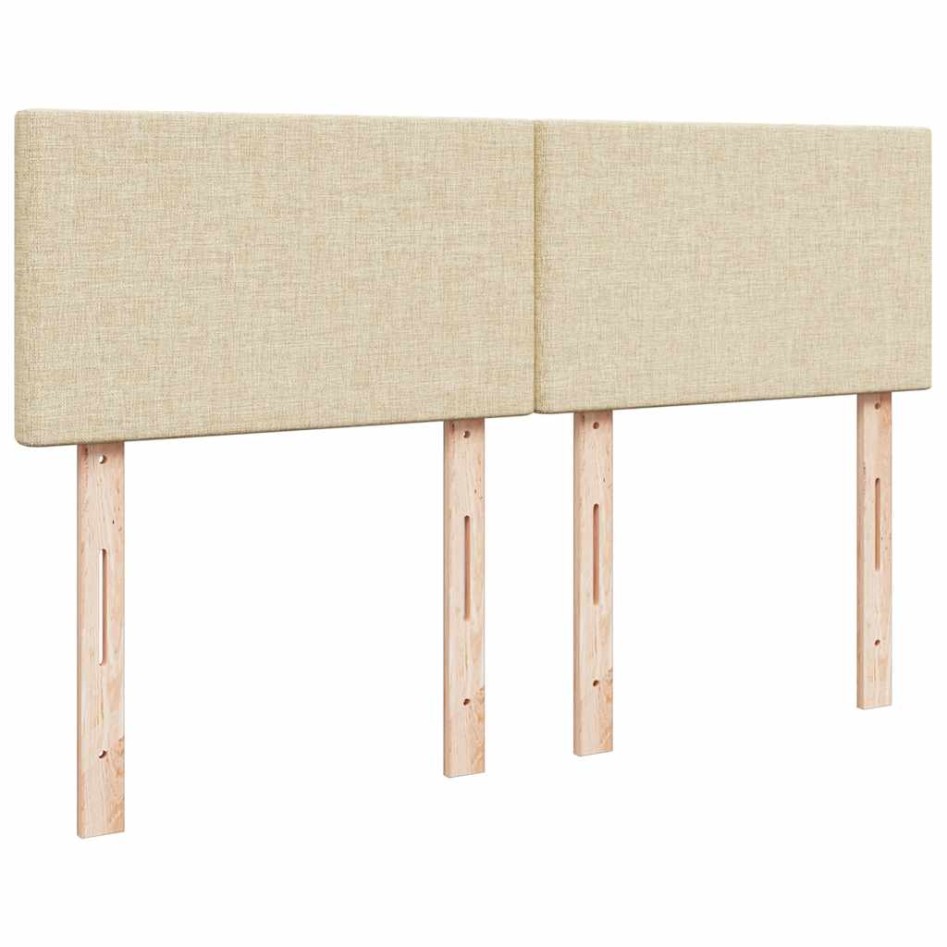 Cama otomana con colchón LED crema 140x190 cm