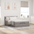 Cama otomana con colchón y luces LED gris topo 140x200 cm