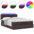 Cama otomana con colchón LED marrón oscuro 140x190 cm