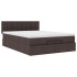 Cama otomana con colchón LED marrón oscuro 140x190 cm