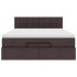 Cama otomana con colchón LED marrón oscuro 140x190 cm