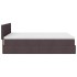 Cama otomana con colchón LED marrón oscuro 140x190 cm