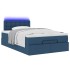 Cama otomana con colchón y luces LED azul 120x200 cm