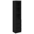 Aparador alto roble negro 37,5x35x180 cm madera de