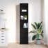 Aparador alto roble negro 37,5x35x180 cm madera de