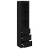 Aparador alto roble negro 37,5x35x180 cm madera de