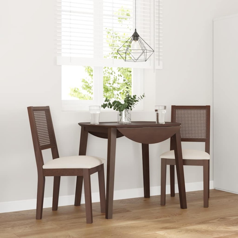 Sillas de comedor con cojines 2 uds madera maciza marrón