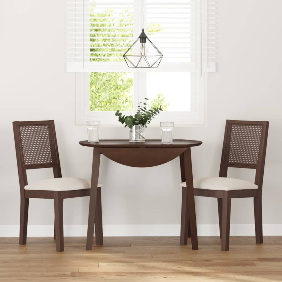 Sillas de comedor con cojines 2 uds madera maciza marrón