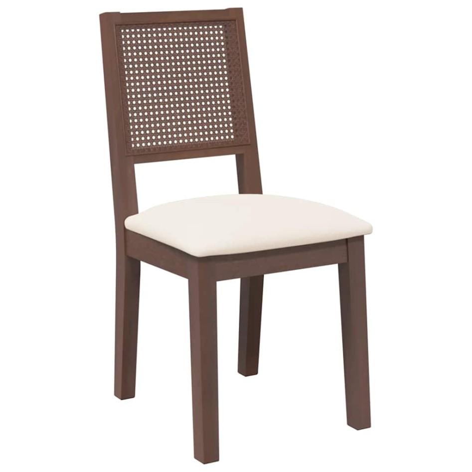 Sillas de comedor con cojines 2 uds madera maciza marrón