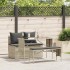 Set comedor de jardín 3 pzas cojines ratán sintético gris