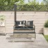 Set comedor de jardín 3 pzas cojines ratán sintético gris