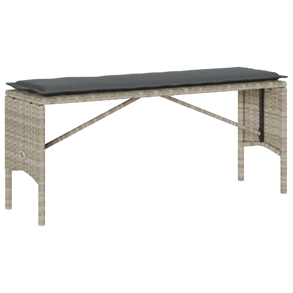 Set comedor de jardín 3 pzas cojines ratán sintético gris