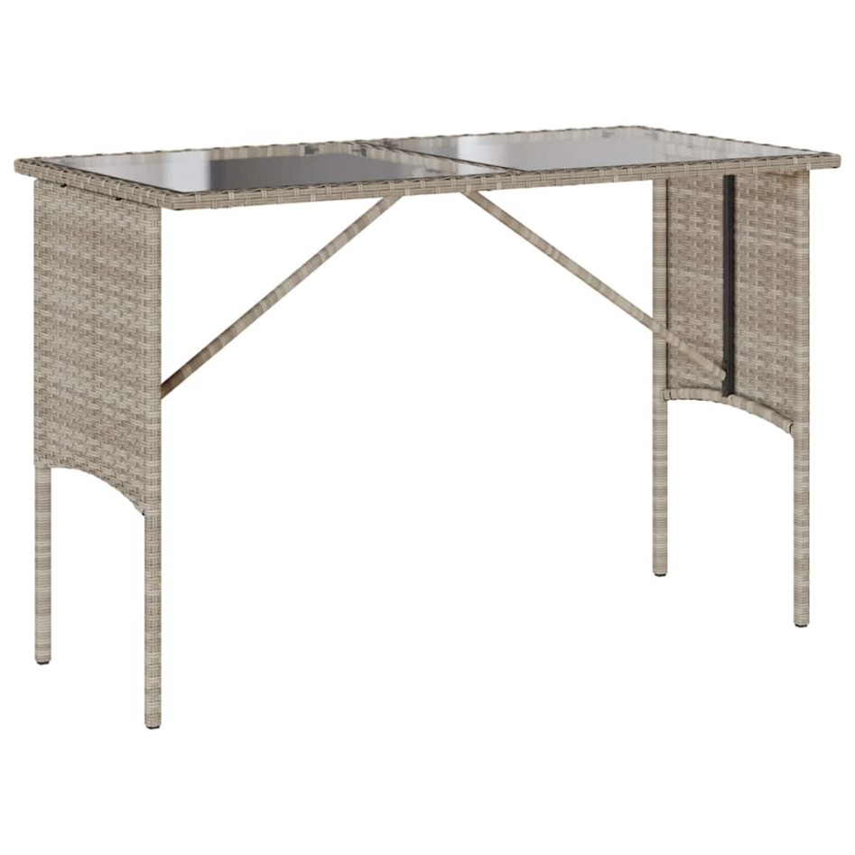 Set comedor de jardín 3 pzas cojines ratán sintético gris