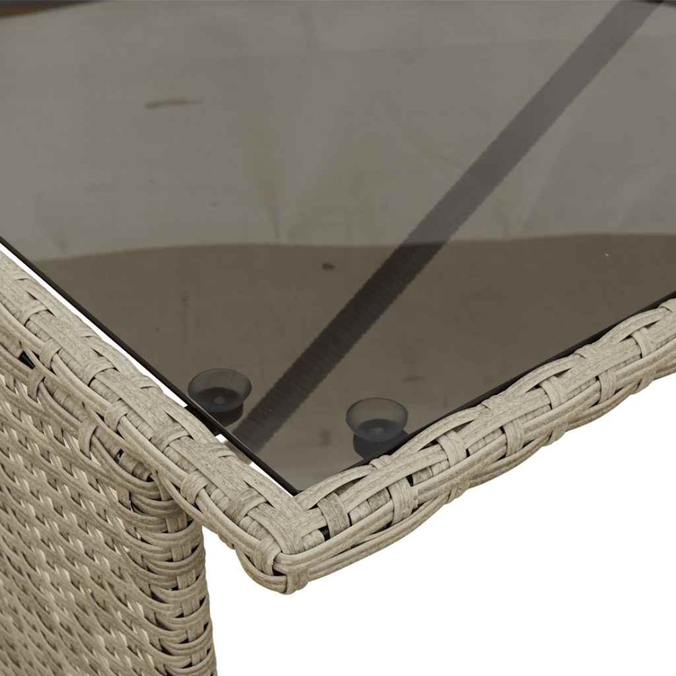 Set comedor de jardín 3 pzas cojines ratán sintético gris