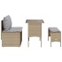 Set comedor de jardín 3 pzas con cojines ratán sintético