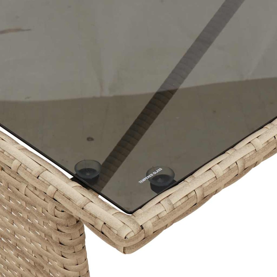 Set comedor de jardín 3 pzas con cojines ratán sintético