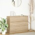 Aparador de madera contrachapada roble sonoma 100x35x76