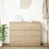 Aparador de madera contrachapada roble sonoma 100x35x76