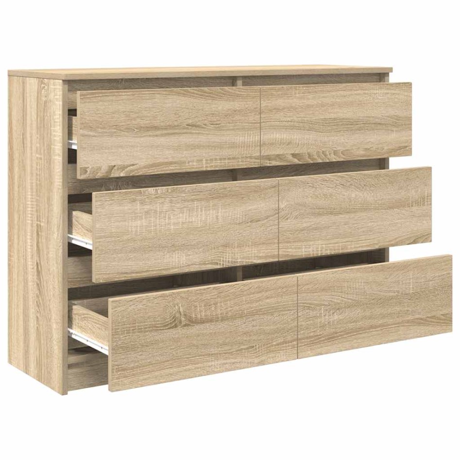Aparador de madera contrachapada roble sonoma 100x35x76
