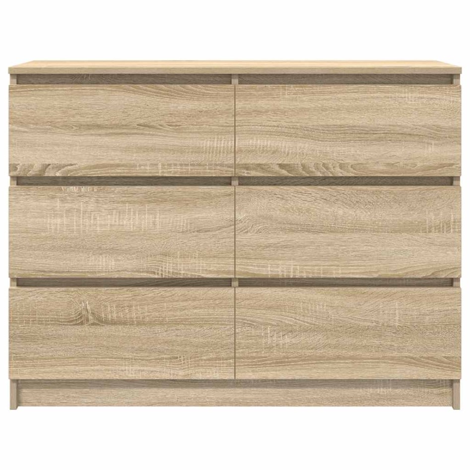 Aparador de madera contrachapada roble sonoma 100x35x76