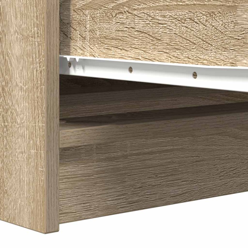 Aparador de madera contrachapada roble sonoma 100x35x76